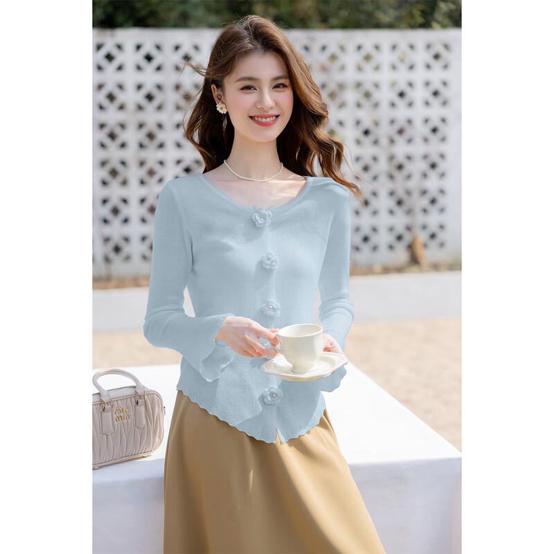 

Moka Na Women s Long Sleeve Casual Knit Top MKNJD3660 One Size