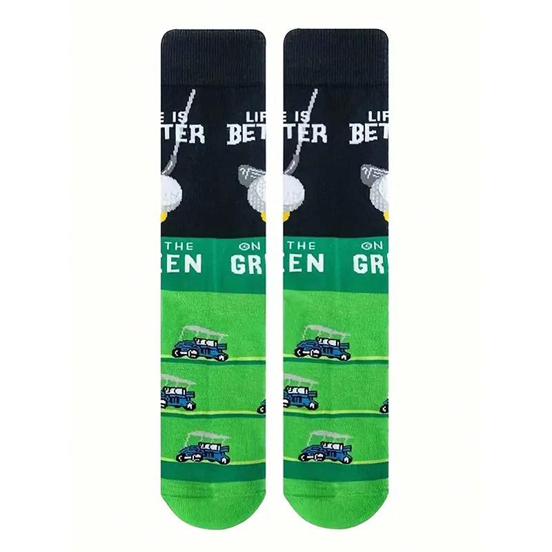 Men's Large Size Mid-Calf Cotton Stockings In Animal Life Series Theme Trendy Stockings