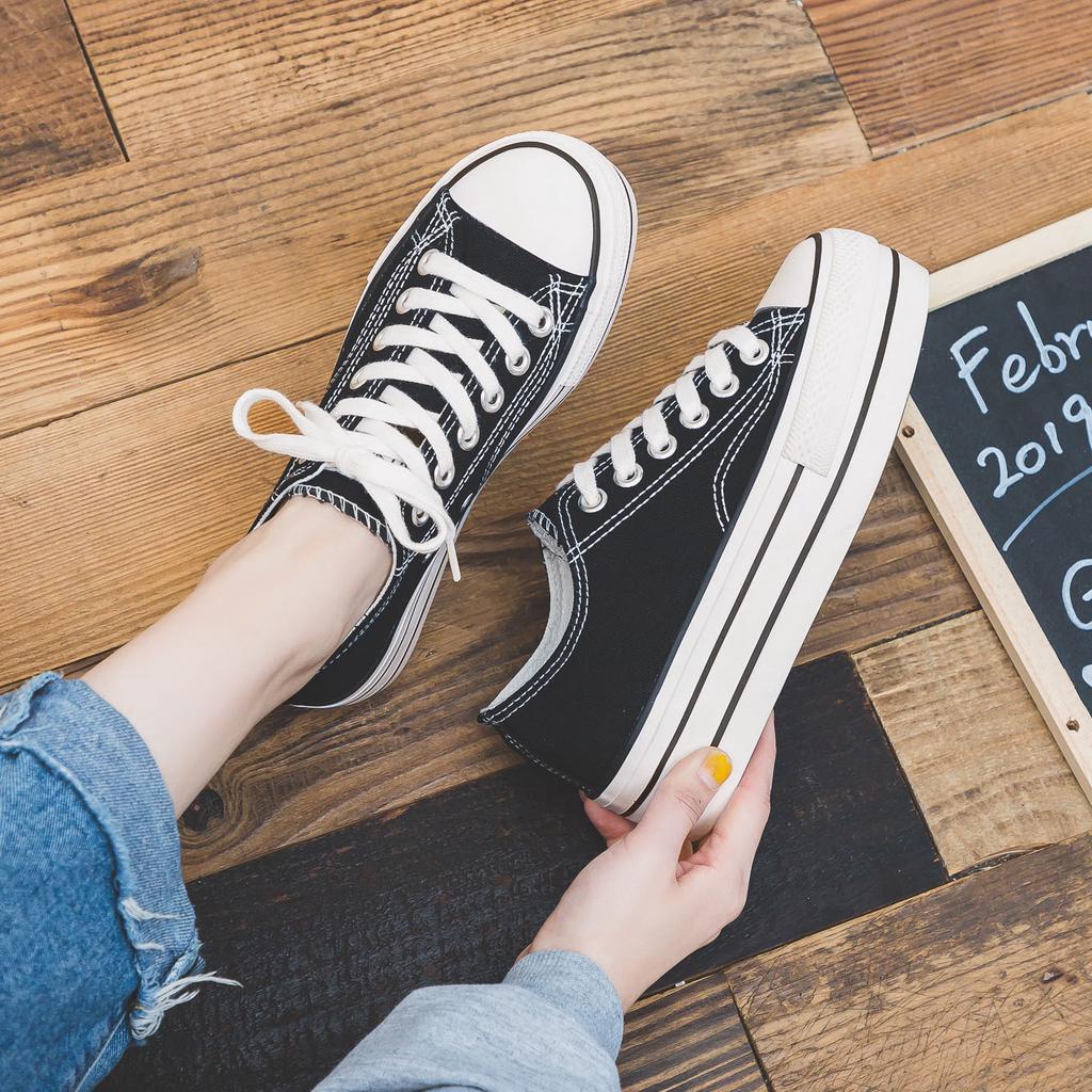 thick sole canvas sneakers