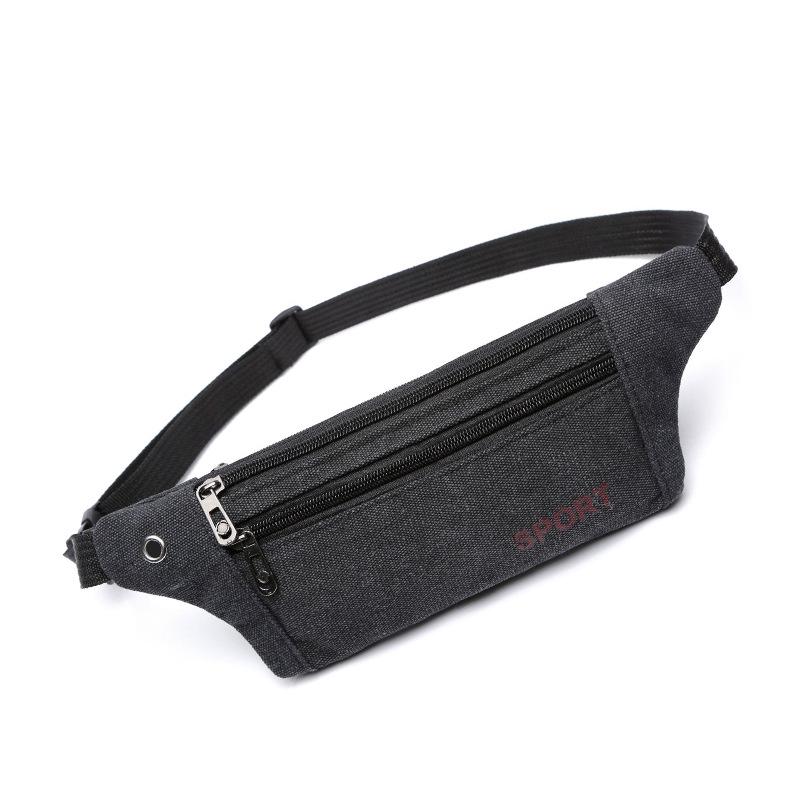Custom Logo Unisex Crossbody Canvas Waist Bag for Outdoor Sports, Mountaineering, Fitness & Running
