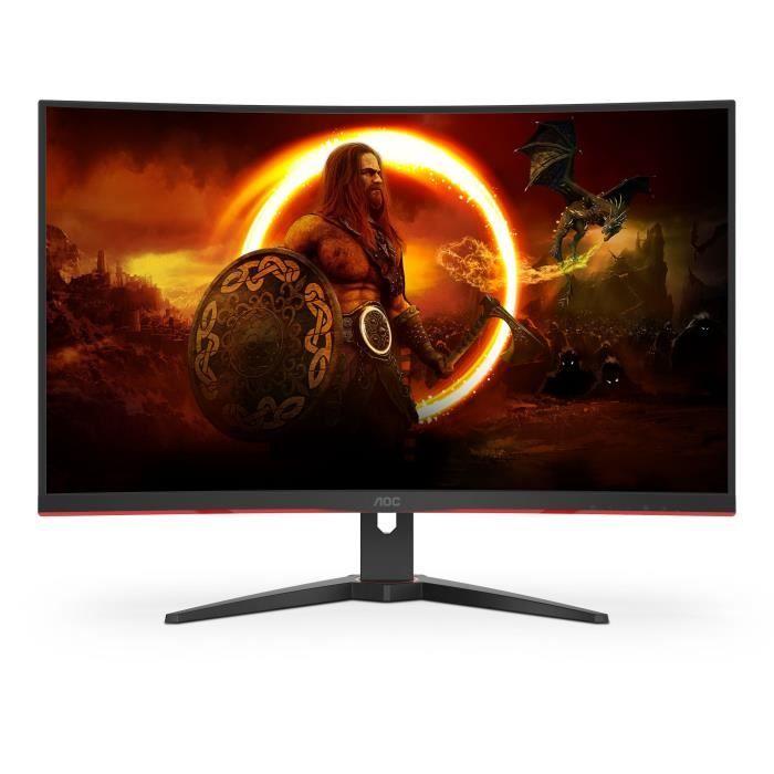 Ecran PC Gamer - AOC - CQ32G2SE/BK - 31,5" VA Incurvé QHD 1ms 165Hz HDMI DisplayPort HP Pivot Freesync Premium