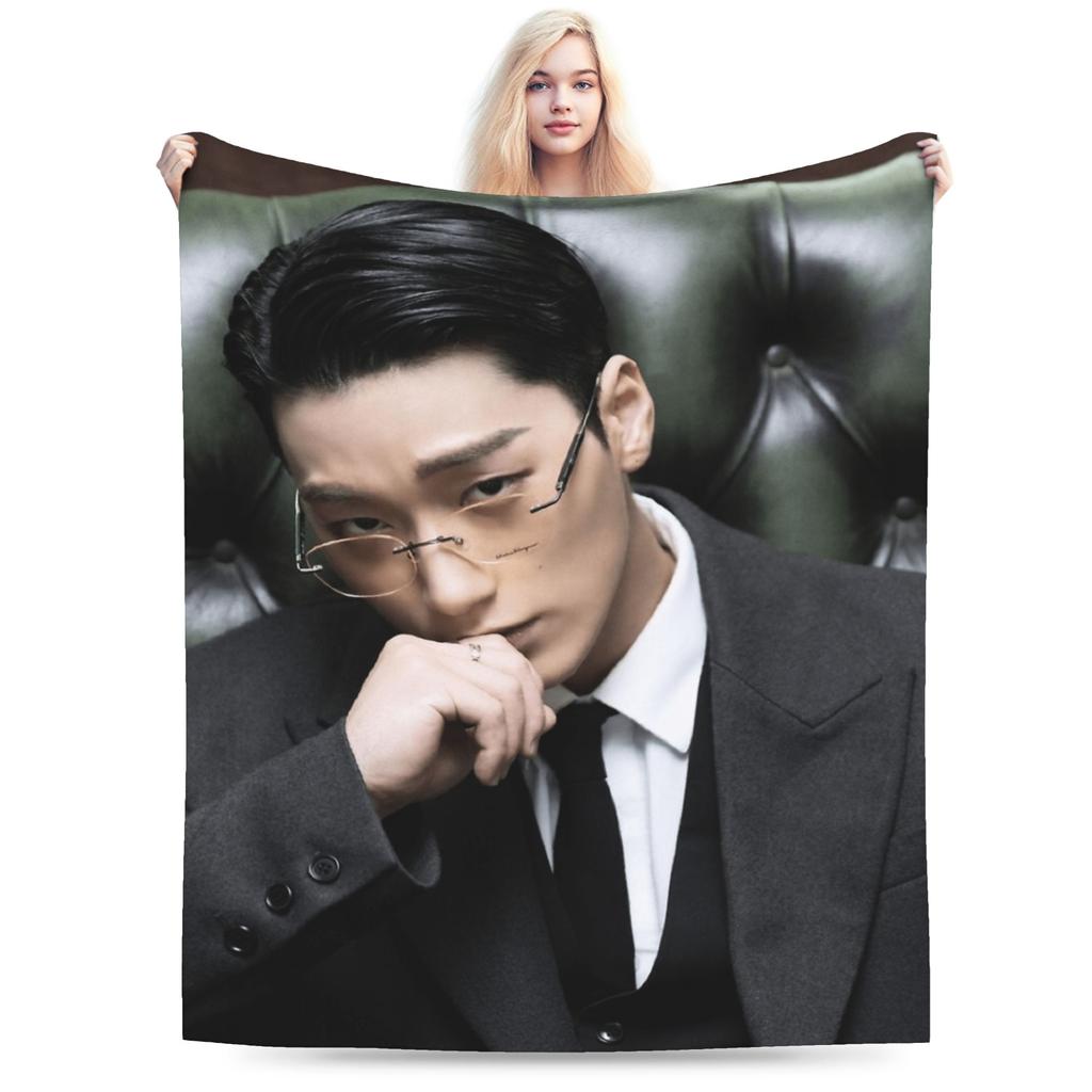 Kpop A-AteezS Blanket Soft Comfortable Plush Bedding Throws For Girls Boys Outdoor Flannel Bedspread Bed Cover