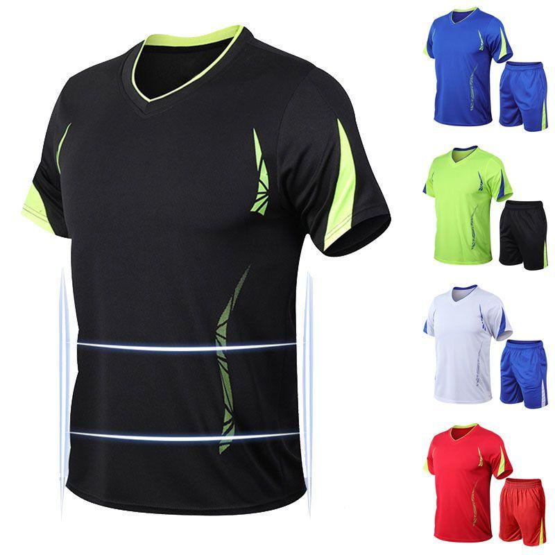 Breathable Summer Quick-drying Sports Suit With Short Sleeve T-shirt And Shorts**