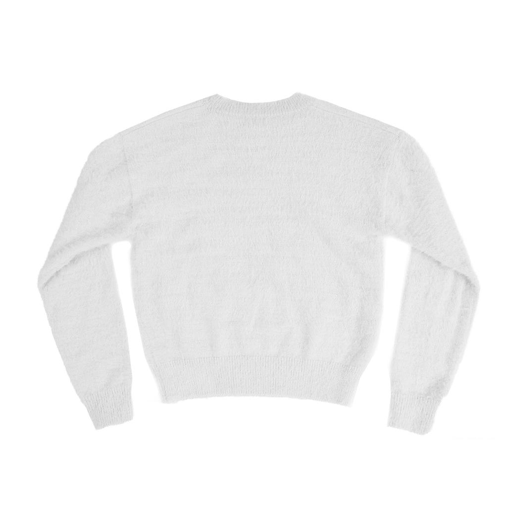 Eiieii Flashed Cats Angora Knit -[White]