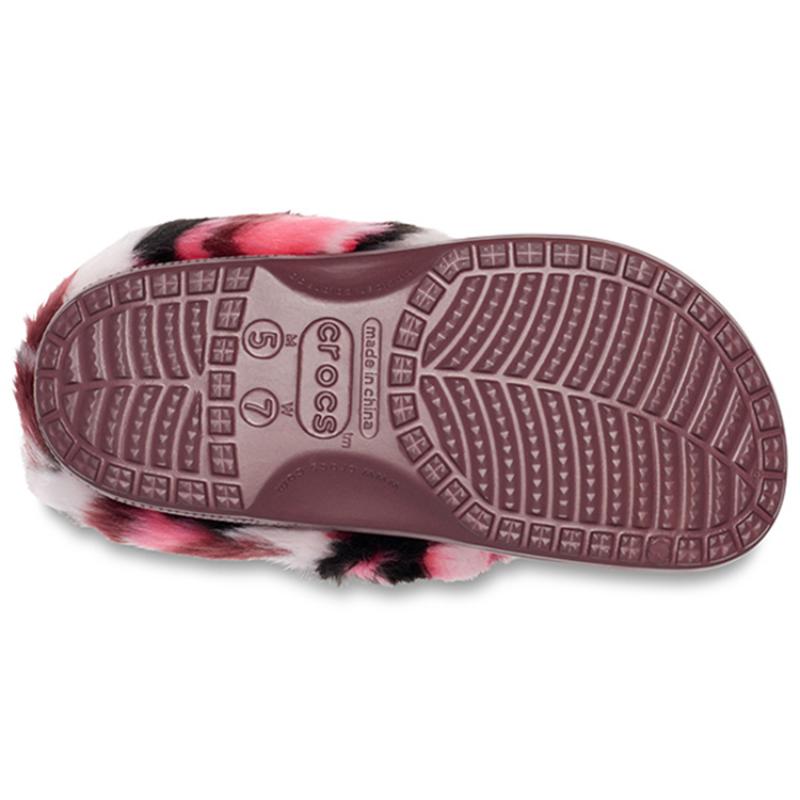 Crocs Classic Clog Mammoth Cotton Sandals Women's Burgundy