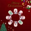 24 Pcs Christmas Press On Nails Short Square Full Cover False Nails Christmas Tree Artificial Nails Manicures Supplies