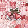 50 Valentine's Day Girly Plaid Heart Stickers for Gift Accessories and Planner Decoration