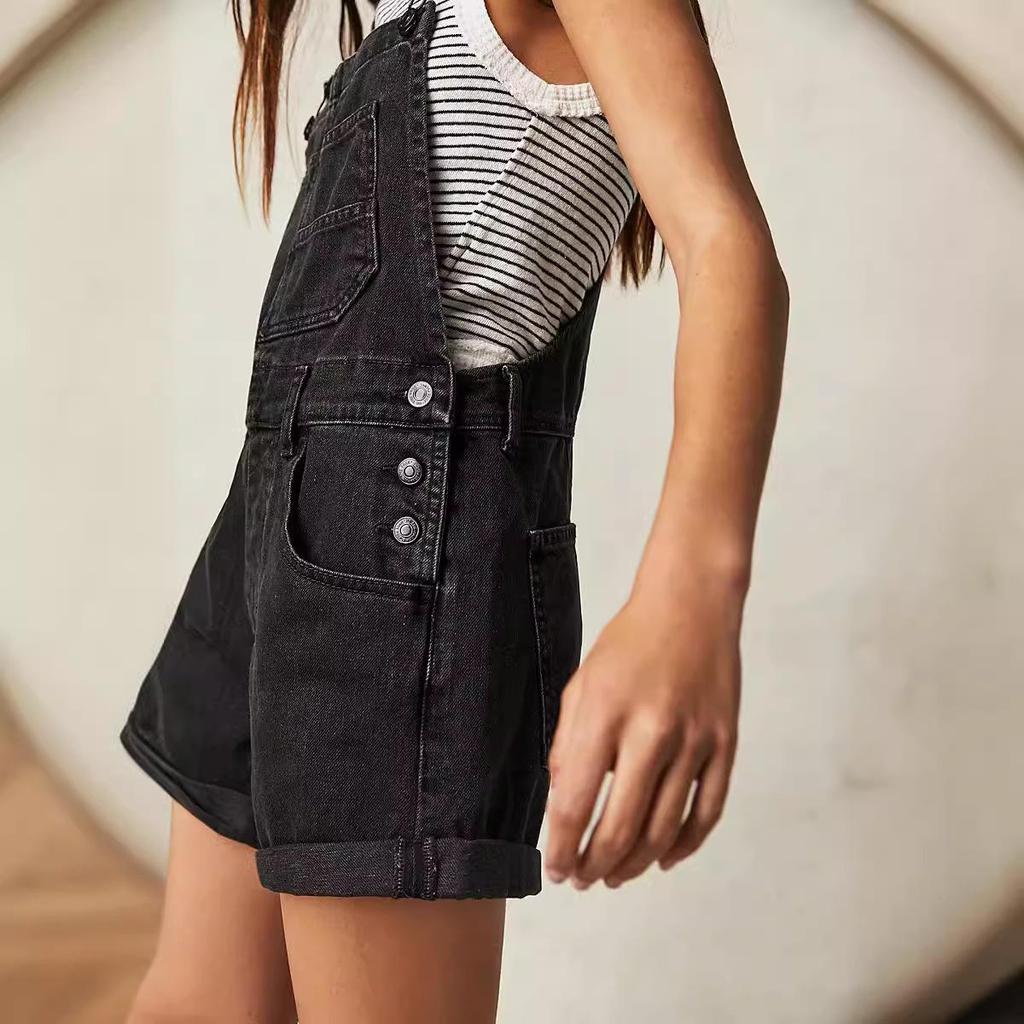 Women's Loose Multi-Pocket Overalls Jeans - European & American Style