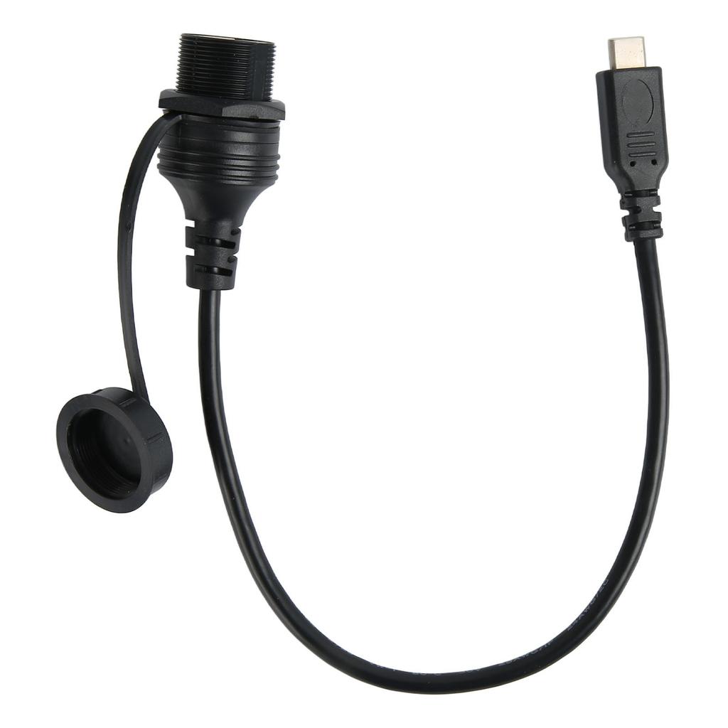 Waterproof Type C to USB 2.0 Flush Panel Dashboard Mount Extension Cable for Car Truck Boat Motorcycle