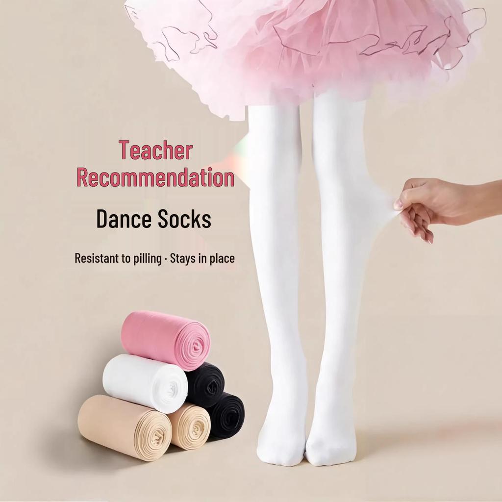 Children's White Thin Tights for Girls - Spring, Summer, Autumn Dance and Practice Leggings