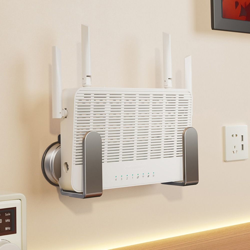 2Pcs No Drill Wifi Placement Rack Wall Mount Wall Support Bracket New Router Power Strip Holder
