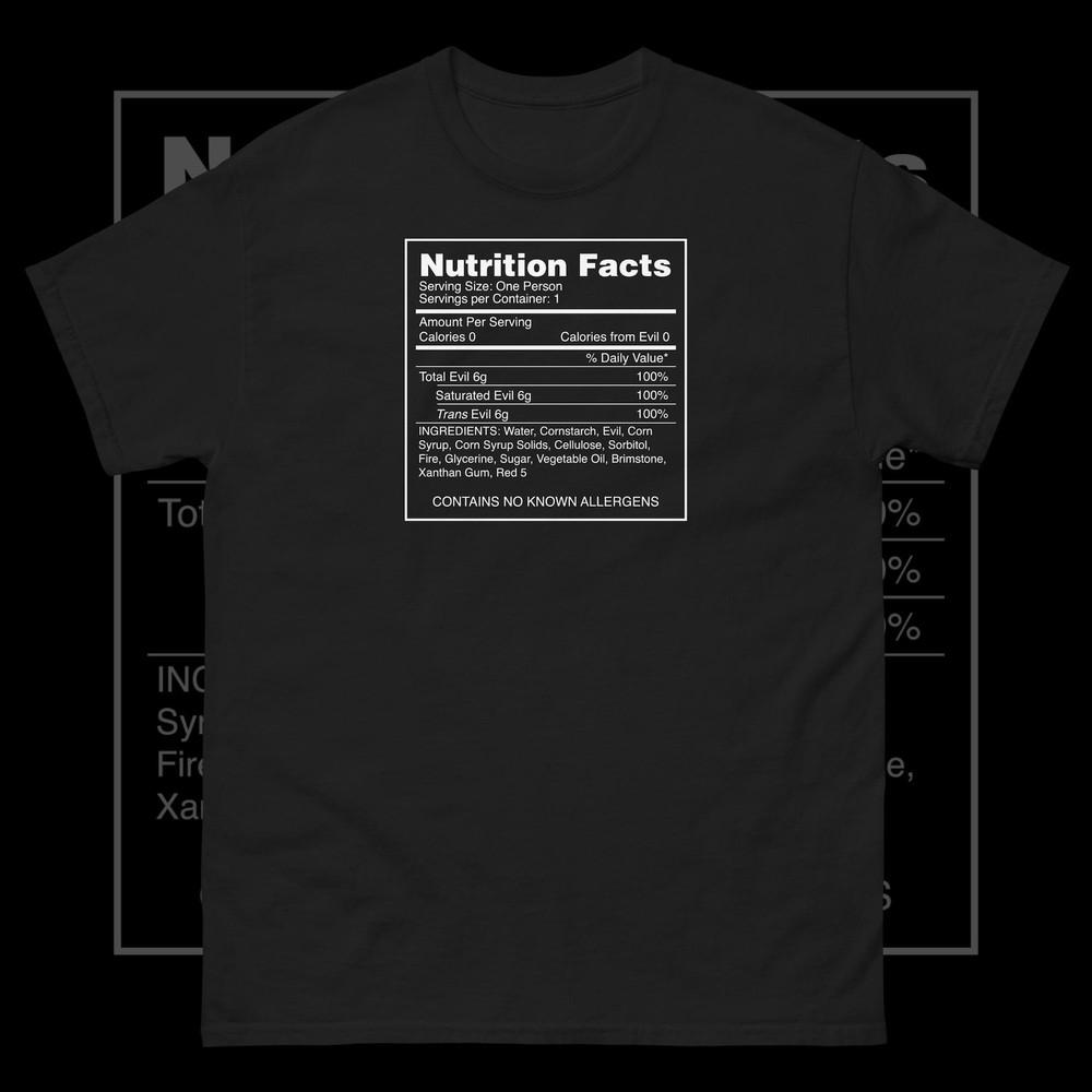 100% Evil Shirt Nu Goth Soft Grunge Lowbrow Halloween Nutrition Parody Unisex Te