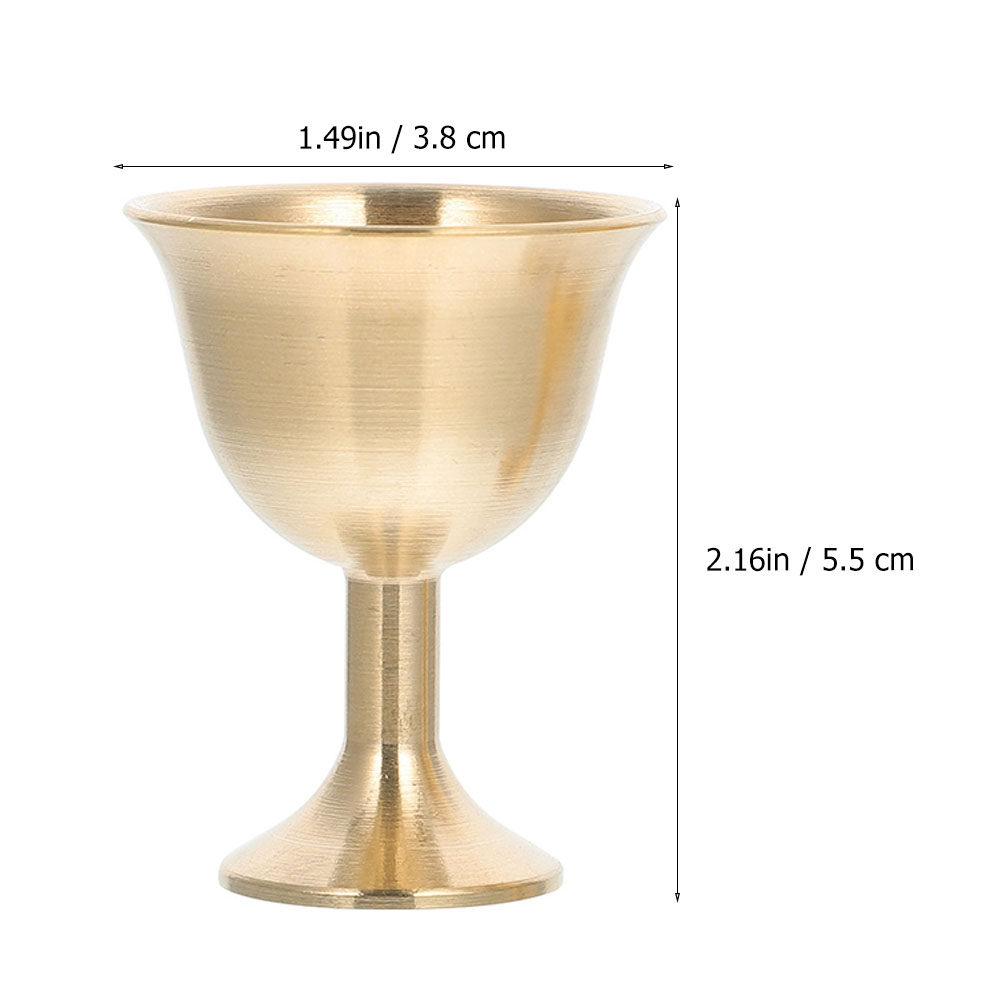 Retro Brass Temple Chalice Elegant Goblet for Ceremony Buddhist Decoration Solemn Grand Household Cups Luxury Brass Goblet