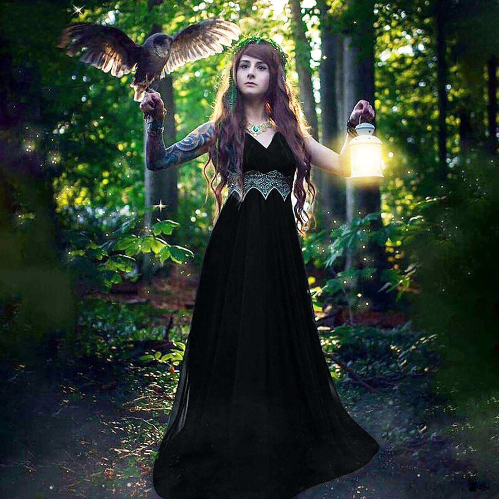 

Женщины Ретро Литература Готический Кружева Длина Пола Косплей Ретро Длинное Платье XXXL чёрный