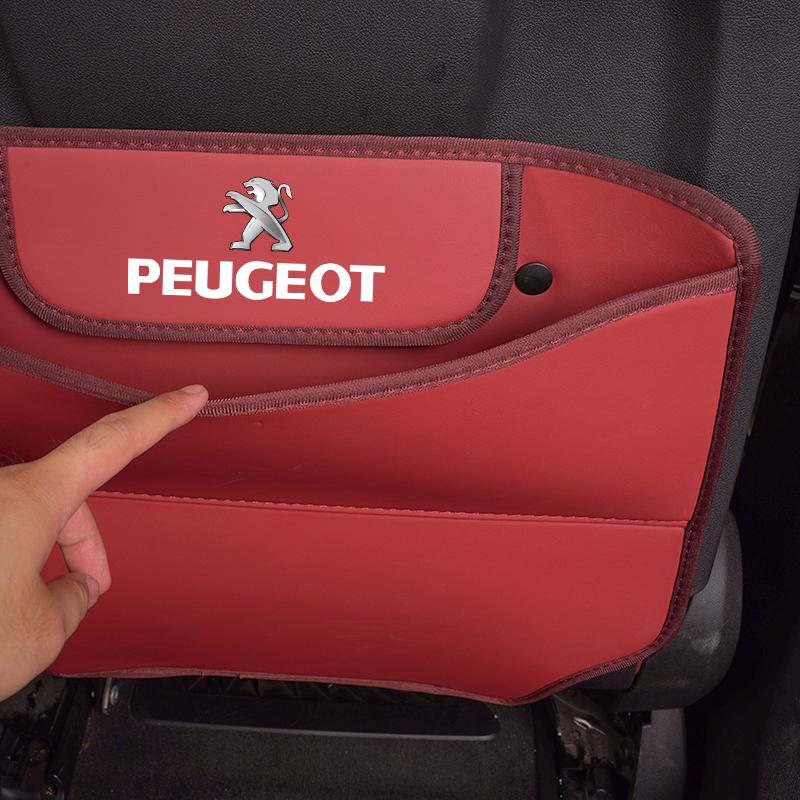 PU Leather Car Seat Backrest Child Anti-Kick Pad For Peugeot 307 206 106 208 407 O207 301 406 308 807 508 408 107 205 108 607