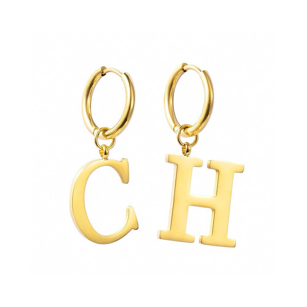 CHHC English Design Letter Dangle Earrings S-2 (3CM)