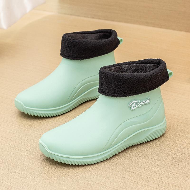 Short Rain Shoes Women's New Fashion Couple Rain Boots Non-slip Waterproof Shoes Soft Sole Wear-resistant Work Water Boots Rubber Shoes