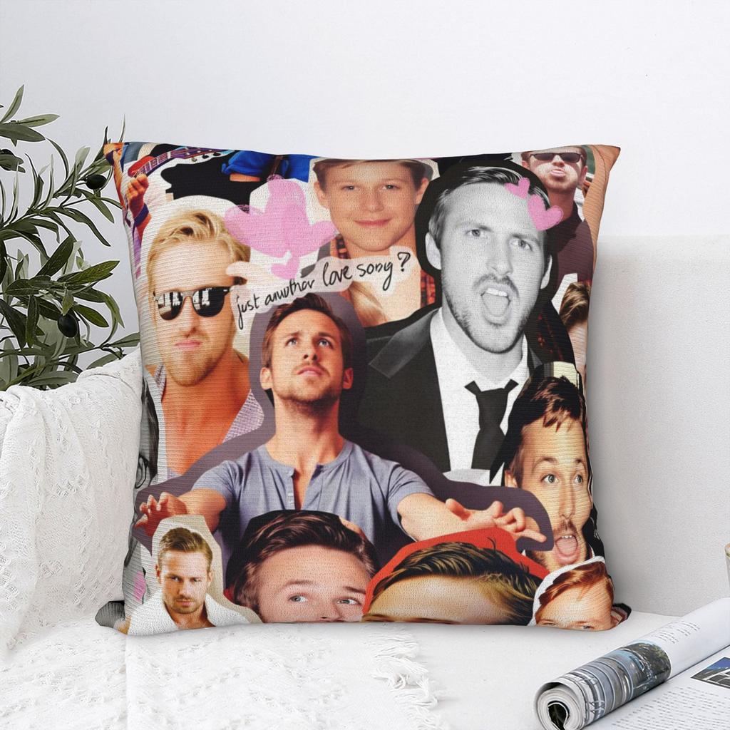 Ryan Gosling Collage Pillow Case Cute Funny Pillow Cover Soft Pillowcases For Sofa Car Home Decor