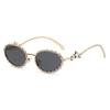 Star Diamond Rhinestone Round Frame Sunglasses - Versatile & High-End Glasses for Parties