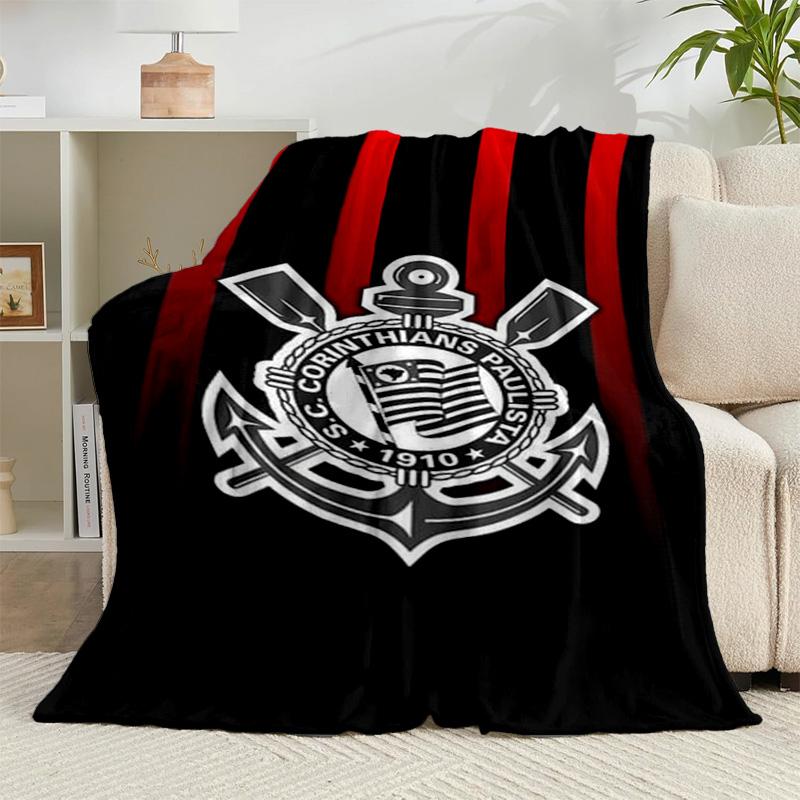 1PC Football Club Emblem Flannel Blanket Gift, Suitable for Both Men And Women, Soft Ideal for Beds And Sofa, Birthday Or Christmas Gift