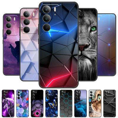 For Realme C75 Case Black Silicon TPU Phone Back Cases for Realme C65 RealmeC65 4G Soft Cover C 65 RMX3910 Animal Painted Coque