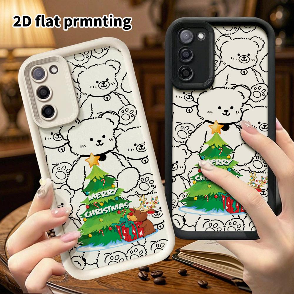 Phone Case: 2D Flat Samsung Galaxy A34 A35 M05 M06 S20 S22 S21 FE Plus 5G Protective Case, Christmas Tree Reindeer, Christmas and Halloween Gifts