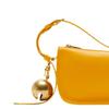Burberry Gelbe Leder-Schultertasche mit Kordelzug und goldenem Kugel-Anhänger für den täglichen Gebrauch