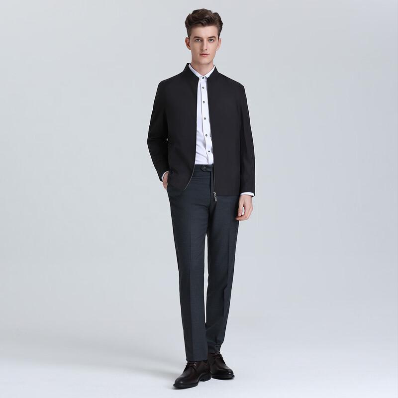 Langdeng Men's Stand Collar Business Jacket