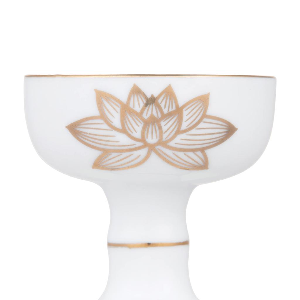 Buddhist Altar, Shinto Altar, White Gold Lotus Buddhist Vessel Set of 6, AM-TM647