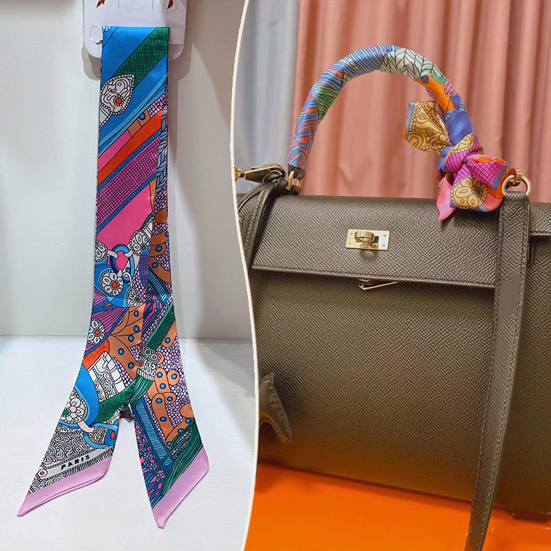 2024 Trendy Silk-Style Scarf Handle Wrap for Bags