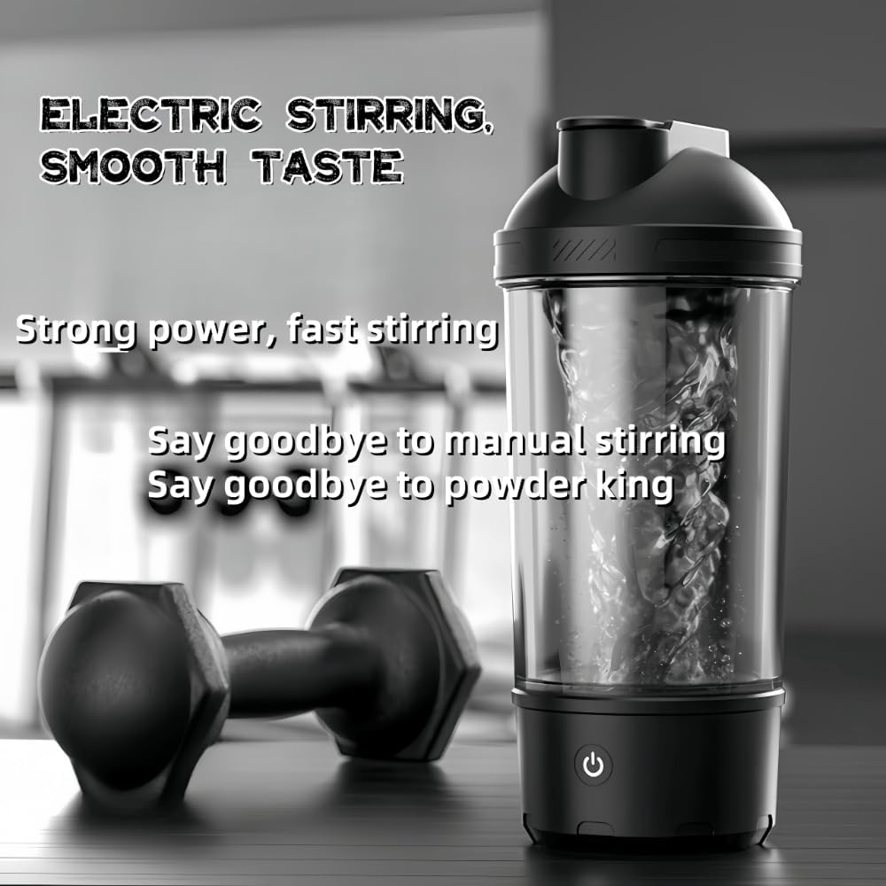 Elektrikli Protein Karıştırıcı Şişe Otomatik Karıştırma Kupası Tritan Malzeme Bardak Spor Sağlık Bardağı Su Geçirmez Şarj Edilebilir Bardak (Yeşil)