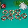 Christmas Santa Claus And Reindeer Beaded Bracelets With Handcrafted Acrylic For Holiday Gift Giving