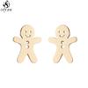 Funny Stainless Steel Gingerbread Man Earring Cartoon Ghost Ear Jewelry Girls Delicate Mermaid Fairy Earrings Gifts Accessories