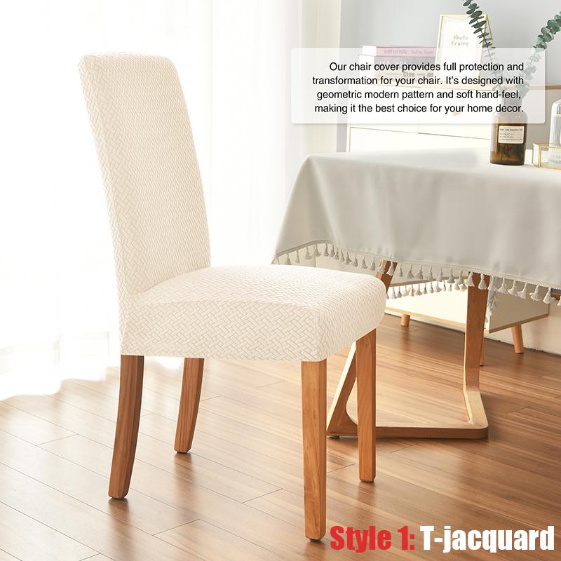 New T -Jacquard Chair Cover Elastic Solid Color Chair Covers For Dining Room Hotel Use Home Ornamental Washable Design Anti -Dirty Seat Protectors