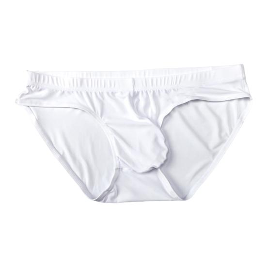 Men Briefs Low Waist U-Convex Wrap Bag Panties Solid Color Ice Silk Smooth