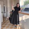Blue new Chinese dress, summer women's new cheongsam improved, light and mature, foreign style and thin long A-shaped skirt