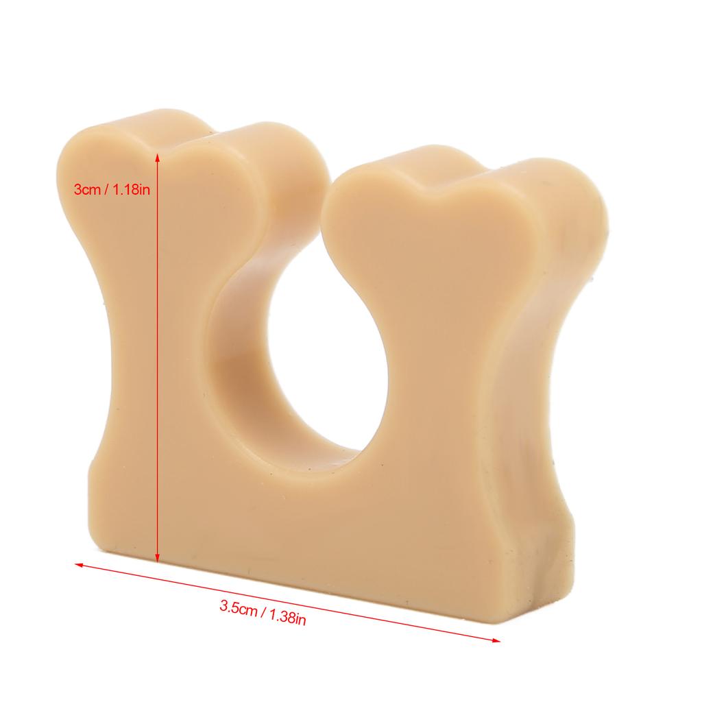 6pcs Individual Toe Separators Soft Silicone Correct Toes Relief Foot Pain Toes Separate Tool Khaki