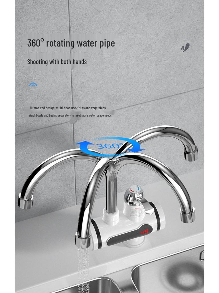 Dual-Use Instant Electric Water Faucet for Kitchen & Bathroom - Hot/Cold Small Water Heater for Shower