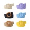 Color Optional Women Belt Vintage Bohemian Elastic Braided Waist Belt PP Straw Women Dress Shirt Waist Seal Belt