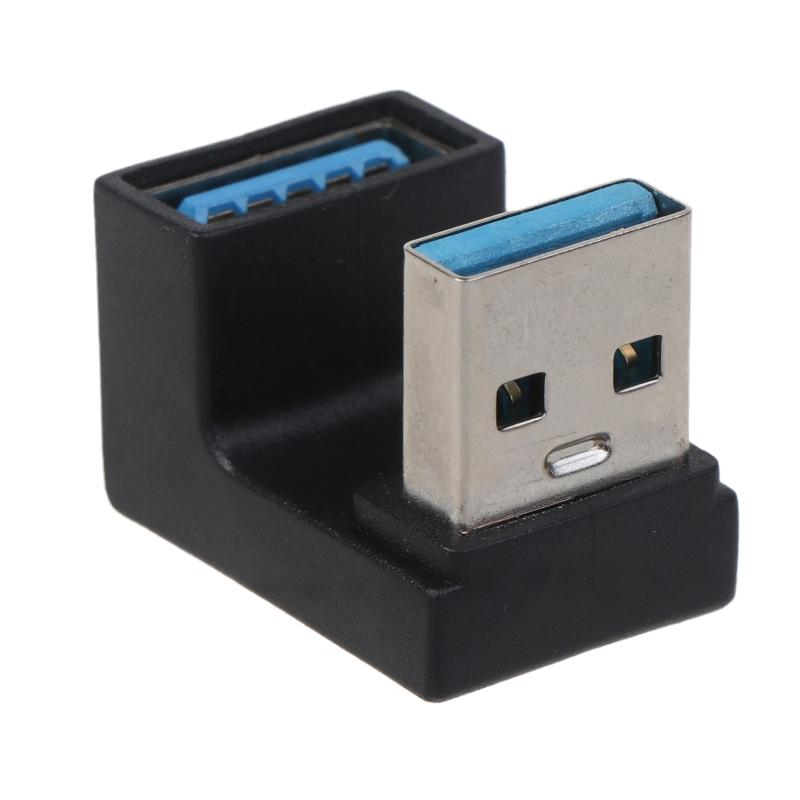 5Gbps Up & Down 180 Degree Angled USB 3.0 Adapter A Male to Female Extension Connector Work for LTE Adapter to Powerbank