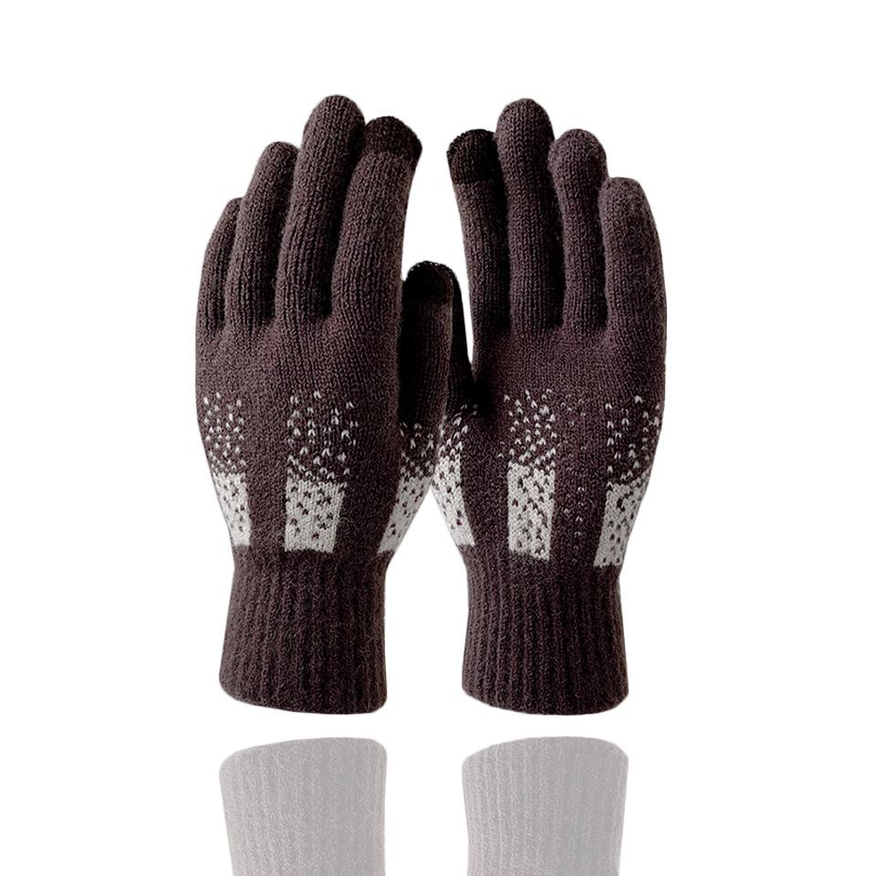 High quality business men's knitted warm gloves Winter weatherproof thickened outdoor touch screen cycling gloves