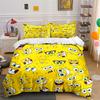 Cute Sponge/Bob BDuvet Cover Set, Cartoon Printed Duvet Cover Bedding Set for Kids Bedroom, Soft Microfiber Quilt Covers 2pcs
