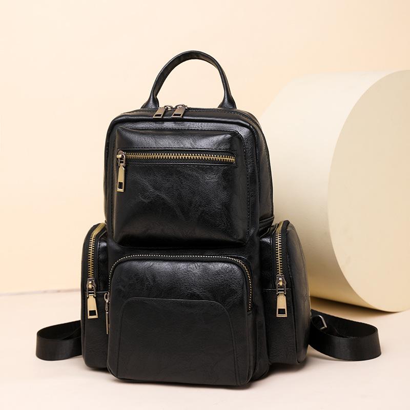 Damen Vintage PU Mini Rucksack Vielseitige Umhänge-Brusttasche für Damen Reise und Freizeitgebrauch