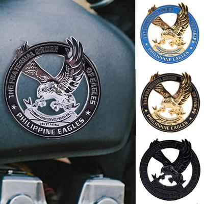 Philippine Eagle Metal Car Decal Eagle Hollow Totem Auto Body Stickers Waterproof Gold Black Car Motorcycle Decoration Stickers