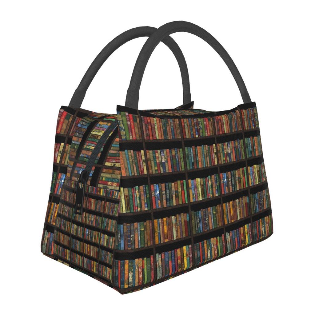Education Library Book Insulated Lunch Bag for Women Picnic Storage Food Boxes Leakproof Container Cooler Thermal Lunch Box Tote