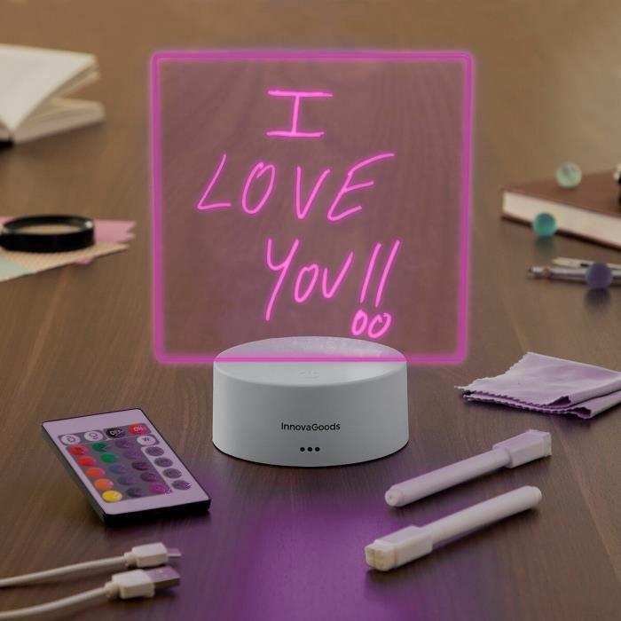 LED Note and Message Board - Lemo InnovaGoods - Reusable - 16 Colors - Remote Control - 10 LEDs