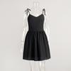 Spring Summer New Women's Fashion Cotton Backless Bandage High Waist Short Slip Dress, European American Style