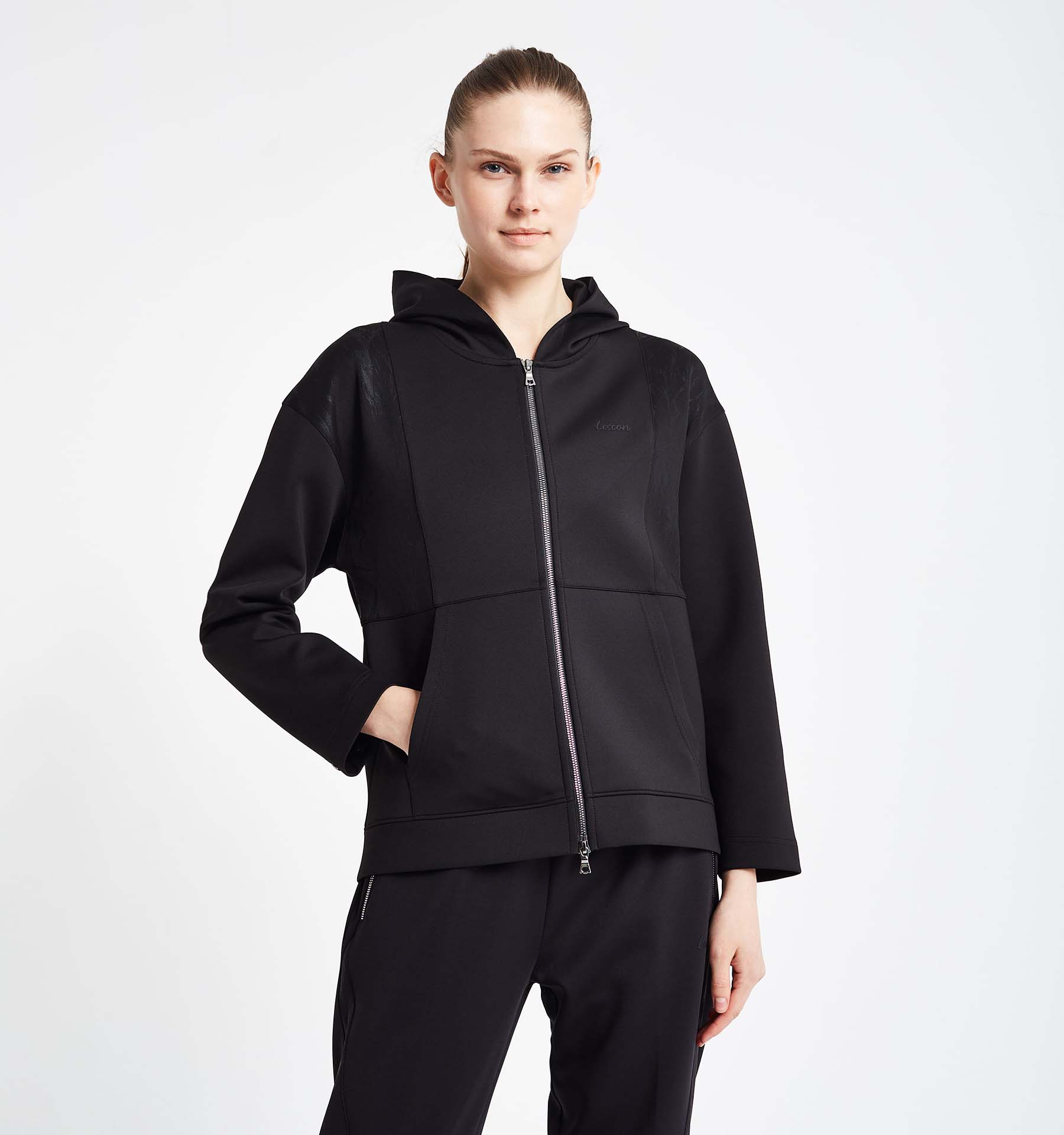 

Women s Zippered Hooded Sweatshirt 24N-2126 L чорний