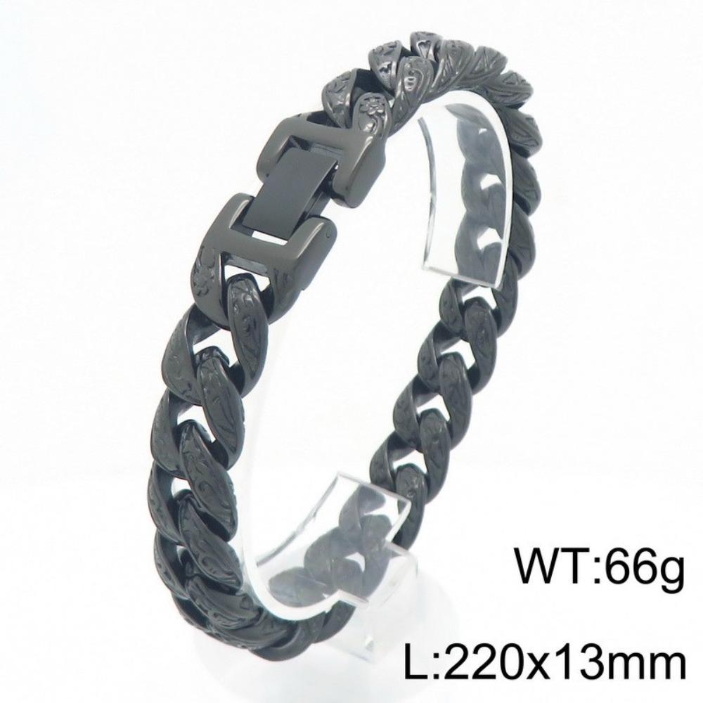 European and American Personalized Men's Jewelry, Titanium Steel Multi-ring Interlocking Pattern Bracelet, Men's Stainless Steel Bracelet