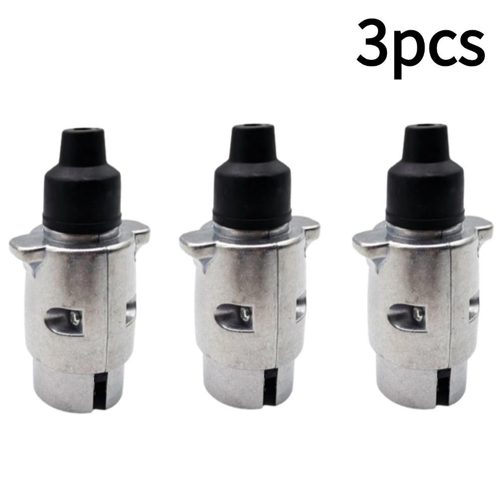 1/2/3pcs 12V 7 Pin Trailer Plug Socket Durable 7 Pin Aluminium Alloy Plug Trailer Truck Towing Electrics 12V Connector EU Plug
